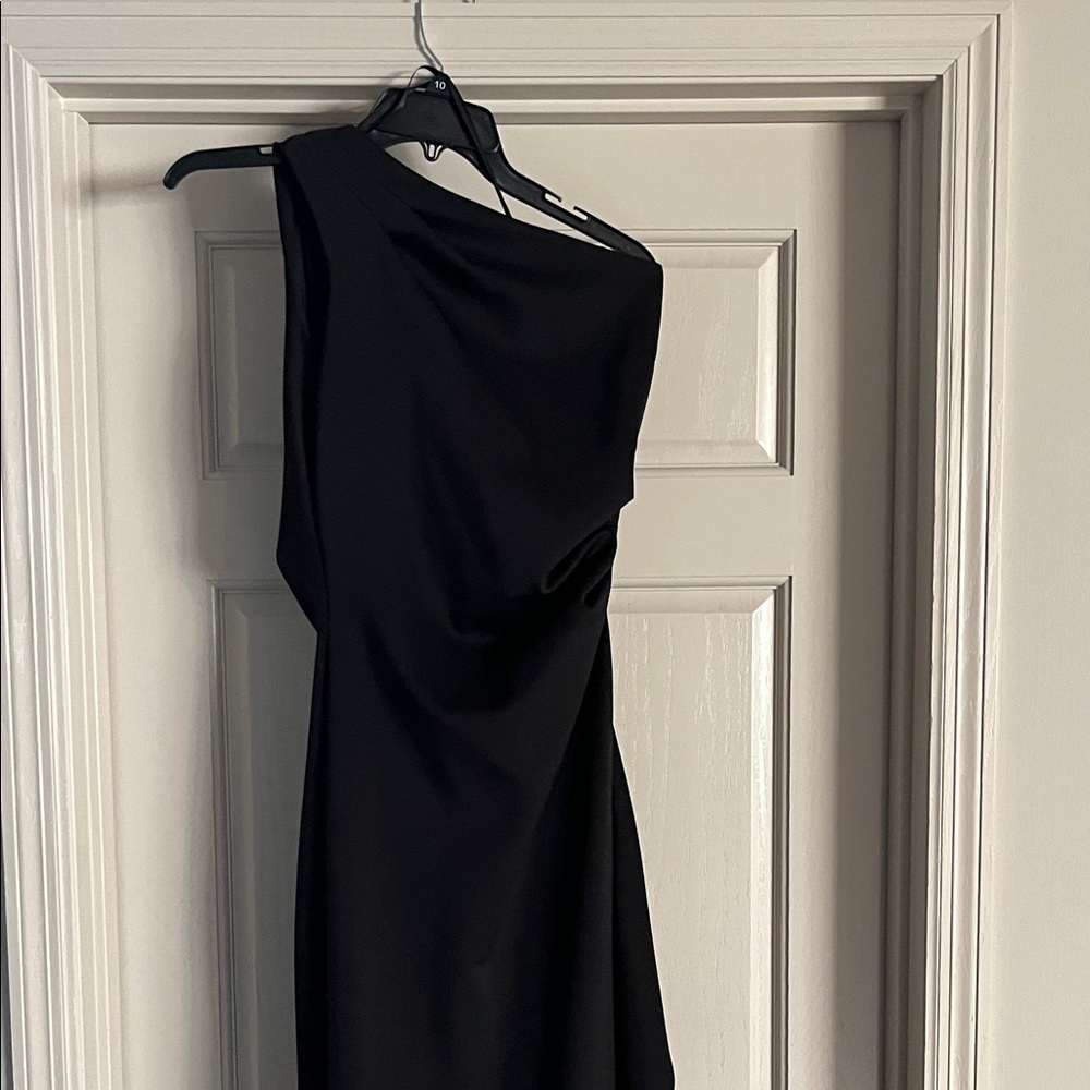 Xscape Chic Black One-Shoulder Dress